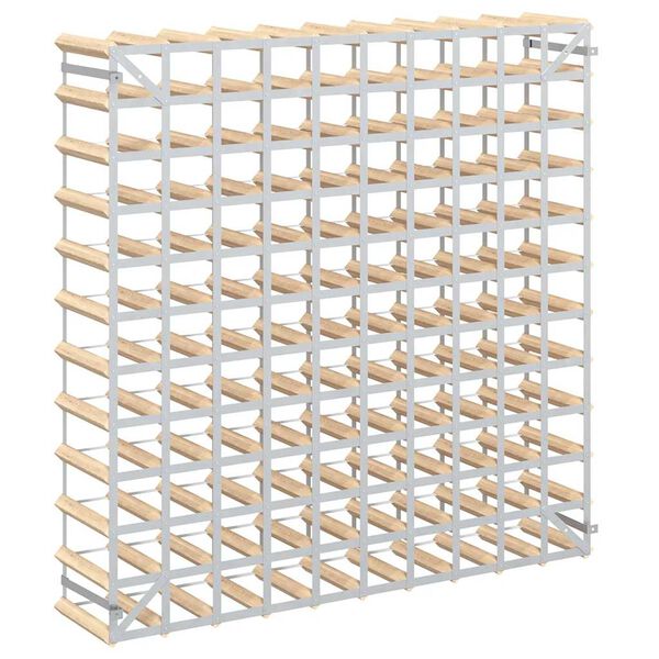 vidaXL Stovas vynui skirtas 120 butelių, pu&scaron;ies medienos masyvas