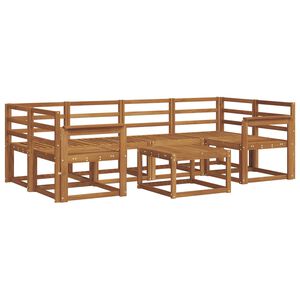 vidaXL Lauko sofos komplektas 7 pcs Natūrali Kietos akacijos mediena