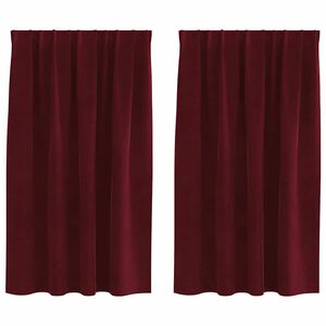 vidaXL Užtemdymo užuolaidos 2 pcs Vyno raudona 140 x 140 cm Aksomas