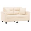 vidaXL Dvivietė sofa su pagalvėmis, smėlio, 120cm, audinys