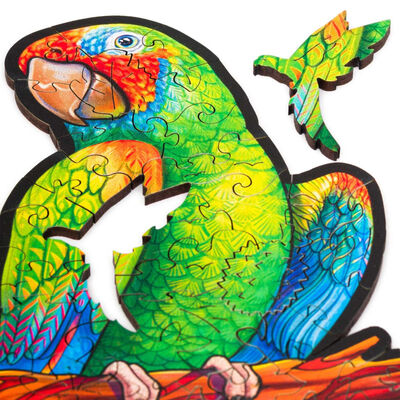 UNIDRAGON Medinė dėlionė Playful Parrots, 193 detalės, 44x25cm