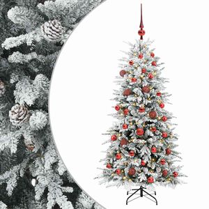 vidaXL Dirbtinė Sulankstoma Kalėdų Eglutė 120 cm 150 LED &Scaron;ilta balta