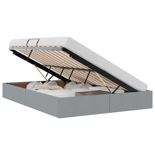 vidaXL Saugos lova su galvūgalio &Scaron;viesiai pilka 140 x 200 cm audinys