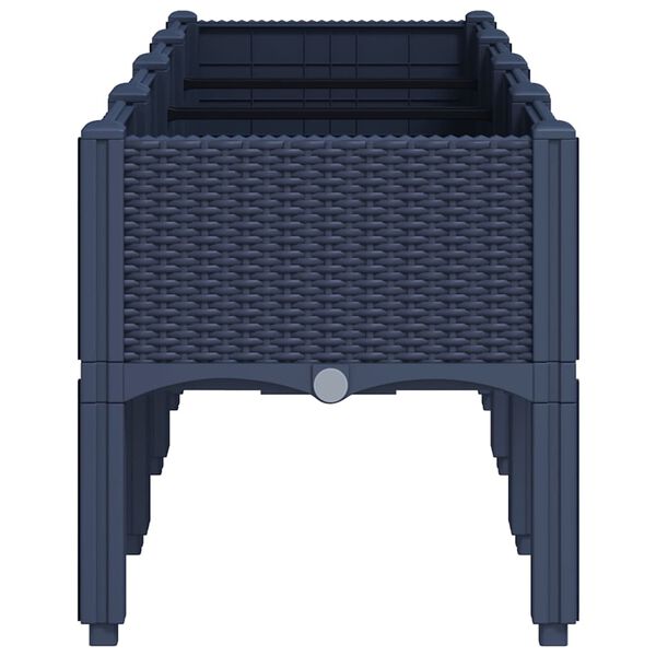 vidaXL Sodo lovelis su kojomis, melsvai pilkos spalvos, 160x40x42cm, PP