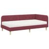vidaXL Kampinė lovos konstrukcija Vyno raudona 90 x 190 cm audinys