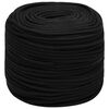 vidaXL Universali virvė 8 mm 100 m Juoda Poliesteris