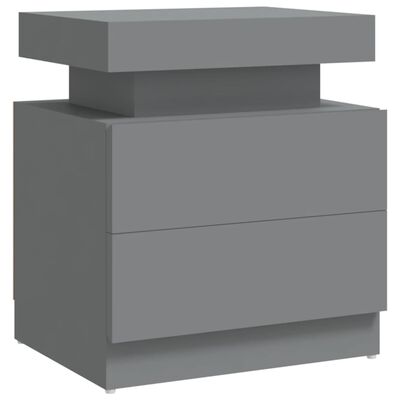vidaXL Naktinė spintelė, pilkos spalvos, 45x35x52cm, MDP
