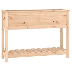 vidaXL Lovelis su lentyna, 111,5x34,5x81cm, pu&scaron;ies medienos masyvas