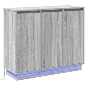 vidaXL LED Bufetas Pilkas Sonoma 90 x 32 x 75 cm Apdirbta mediena