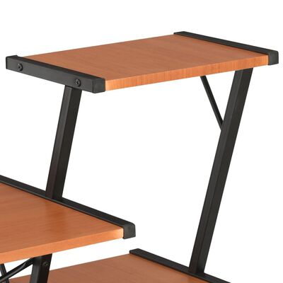 vidaXL Rašomasis stalas su lentyna, juodas ir rudas, 116x50x93cm
