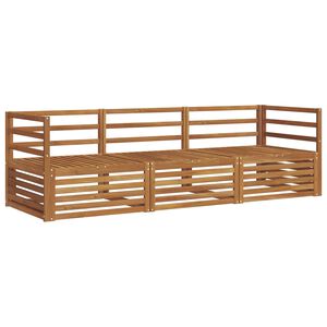 vidaXL Lauko sofos komplektas 3 pcs Natūrali Kietos akacijos mediena