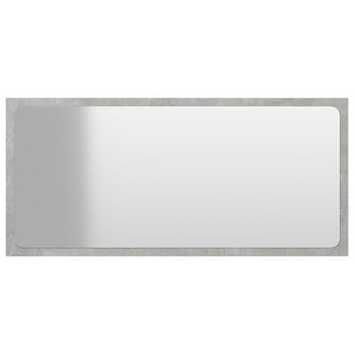 vidaXL Vonios kambario veidrodis, betono pilkas, 80x1,5x37cm, MDP