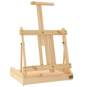 vidaXL Stalinis molbertas su stalčiumi, 41,5x37x12cm, pu&scaron;ies masyvas