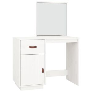 vidaXL Kosmetinis staliukas, baltas, 95x50x134cm, pu&scaron;ies masyvas