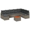 vidaXL Sodo Sofų Rinkinys su pagalve 9 pcs Pilka poliratanas