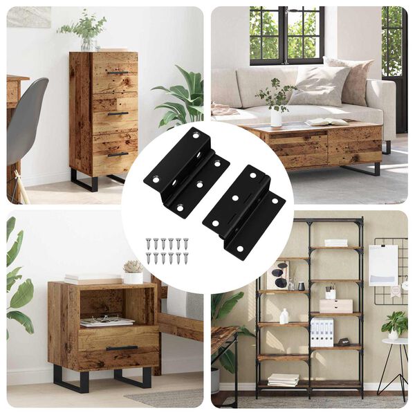 vidaXL Vyrius 2 pcs Juoda 38 x 17 x 60 mm Geležis