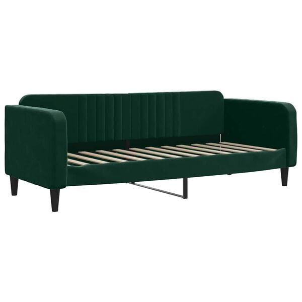 vidaXL Sofa, tamsiai žalios spalvos, 80x200cm, aksomas