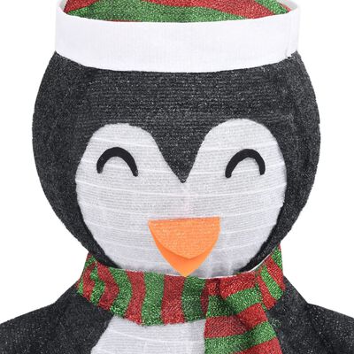vidaXL Kalėdinė dekoracija pingvinas, 60cm, prabangus audinys, LED