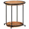 vidaXL &scaron;oninis staliukas &Oslash;55x60 cm Akacijos masyvo
