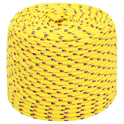 vidaXL Valties virvė, geltonos spalvos, 10mm, 500m, polipropilenas