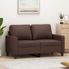 vidaXL Dvivietė sofa, rudos spalvos, 120cm, dirbtinė oda