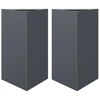 vidaXL Sodo loveliai, 2vnt., antracito, 50x43x75cm, plienas