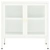 vidaXL Šoninė spintelė, baltos spalvos, 70x35x70cm, plienas ir stiklas