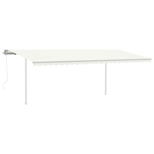 vidaXL Automatinė markizė su LED/vėjo jutikliu, kreminė, 6x3m