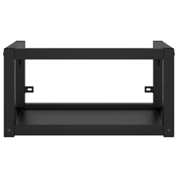 vidaXL Vonios praustuvo rėmas su įmontuotu praustuvu, juodas, geležis