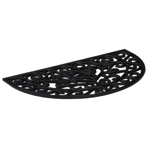 vidaXL Durų kilimėlis, 45x75cm, guma, pusapvalis