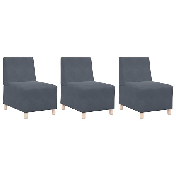 vidaXL Modulinis sofa vienetas be rankų 3 pcs Tamsiai pilka