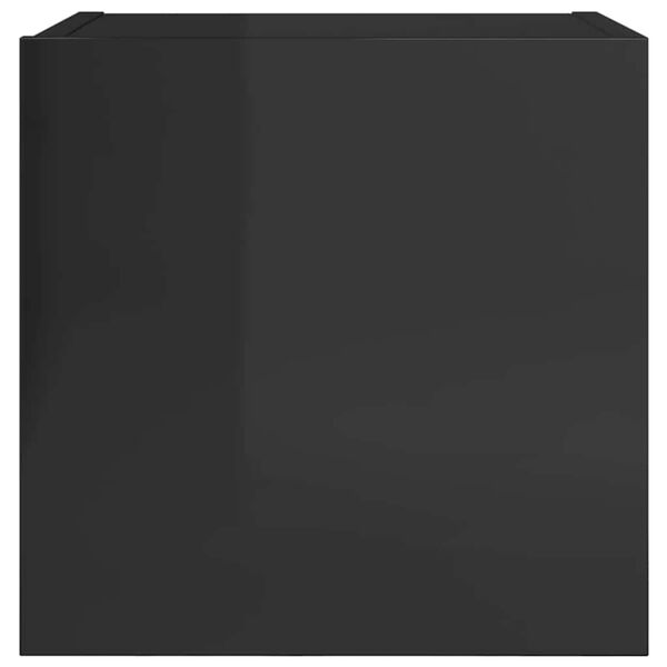 vidaXL Sieninės TV spintelės, 4vnt., juodos, 30,5x30x30cm, blizgios