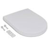 vidaXL Klozeto sėdynė su Soft Close mechanizmu, balta, ovalo formos