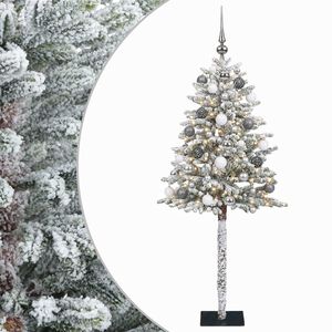 vidaXL Dirbtinė Kalėdų eglutė su burbulais 120 cm 150 LED &Scaron;ilta balta
