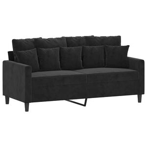 vidaXL Dvivietė sofa, juodos spalvos, 140cm, aksomas