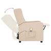vidaXL Atsistojantis masažinis krėslas, kreminės spalvos, audinys