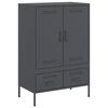 vidaXL Komoda, antracito spalvos, 68x39x101,5cm, plienas