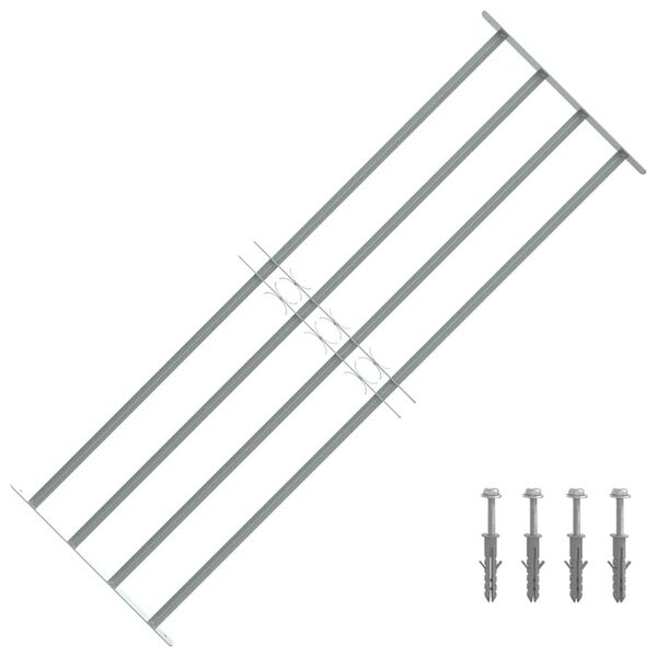 Reguliuojama apsauginė grotelė langams su 4 skersiniais, 1000-1500mm