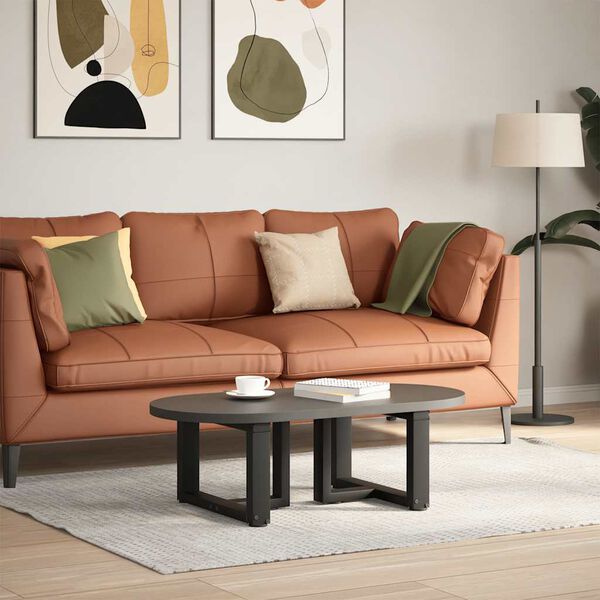 vidaXL Kavos staliuko kojelės, 2 vnt., juodos, 40x25x(30-31) cm, plienas, T formos