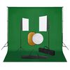 vidaXL Fotostudijos komplektas su &scaron;viesdėžėmis, fonu ir reflektoriumi