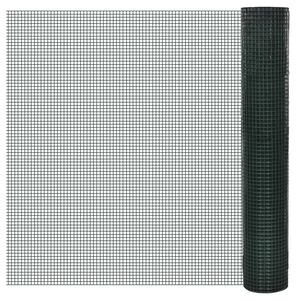 vidaXL Vielos tinklas vi&scaron;čiukų aptvarui su PVC danga, pilkas, 25x0,5m