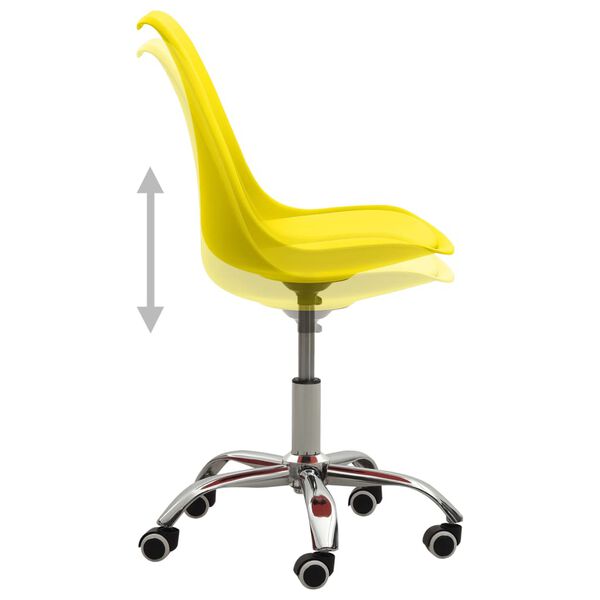 vidaXL Valgomojo kėdės, 6vnt., geltonos, dirbtinė oda (3x288401)