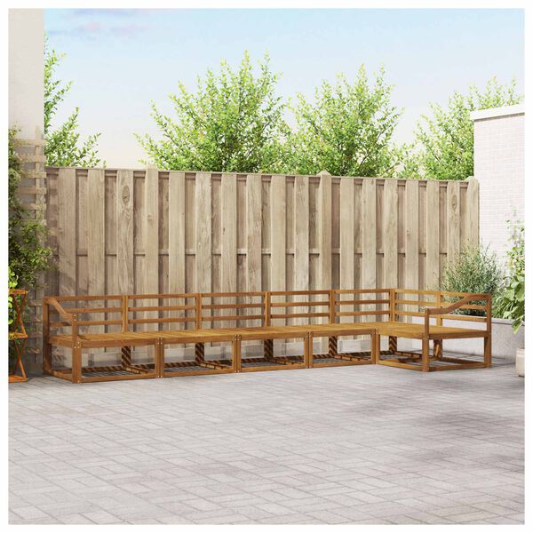 vidaXL Lauko sofos komplektas 6 pcs Natūrali Kietos akacijos mediena