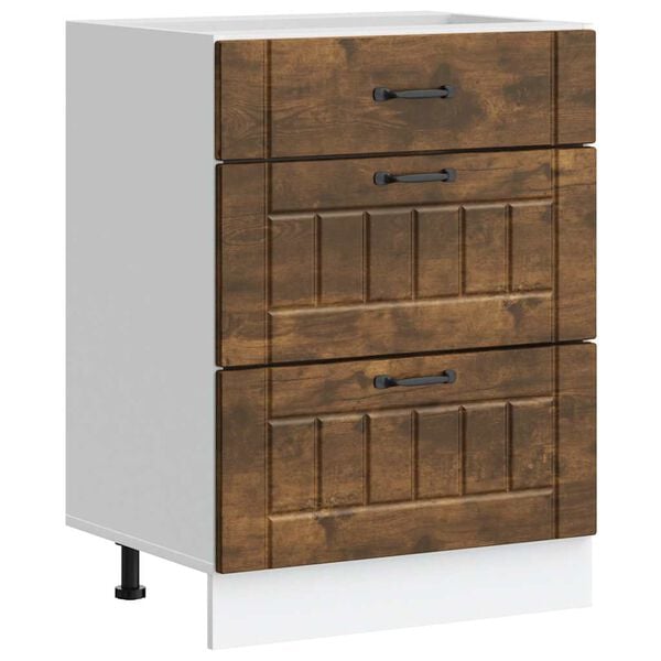 vidaXL Virtuvės spintelė, Lucca, dūminio ąžuolo, apdirbta mediena