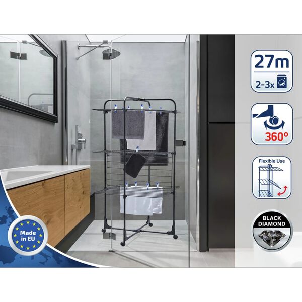 Leifheit Skalbinių džiovykla Classic Tower 270, juodos spalvos