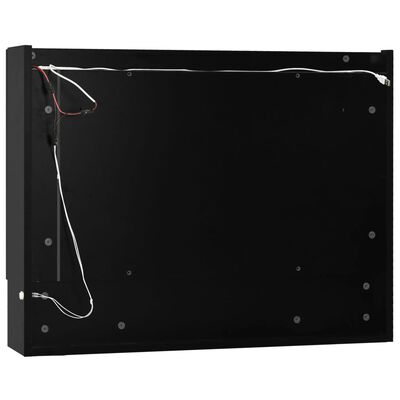vidaXL Veidrodinė vonios spintelė su LED, juoda, 80x15x60cm, MDF
