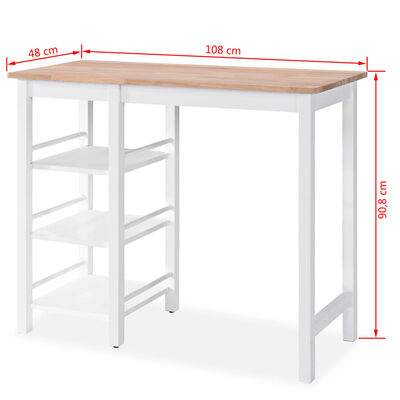 vidaXL Baro baldų rinkinys, 3 dalių, medienos plokštė (MDF), baltas