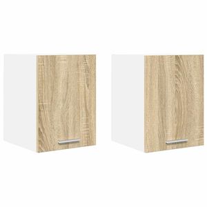 vidaXL Pakabinama spintelė Riga 2 pcs Sonoma ąžuolas ir baltas