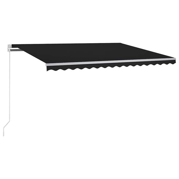 vidaXL Automatinė markizė su LED/vėjo jutikliu, antracito, 350x250cm