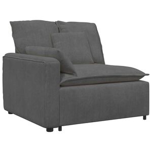 vidaXL Modulinė sofa su porankiu ir pagalvėlėmis, tamsiai pilka, 100 cm